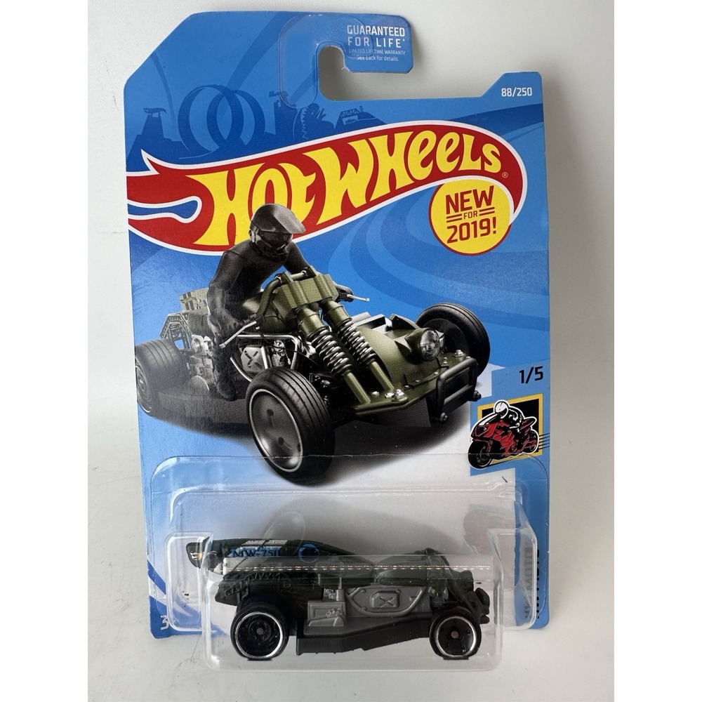 2019 Hot Wheels Moto Wing HW Moto 1/5 #88/250 Olive Green New Sealed